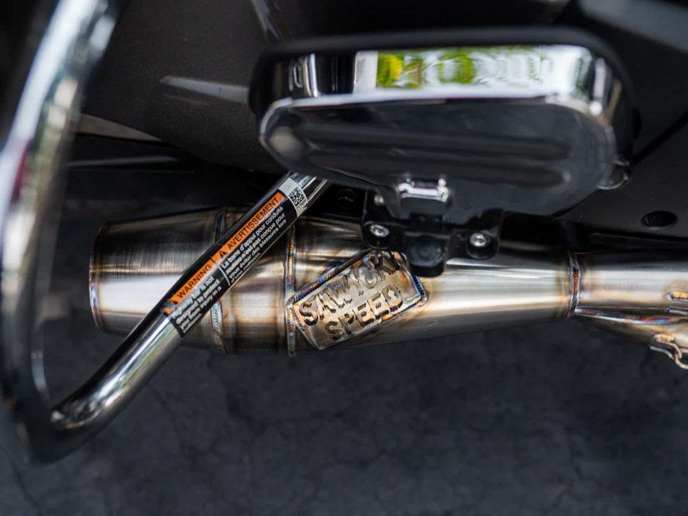 Sawicki Speed Shorty 2-into-1 Exhaust with Welded End Cap – Stainless. Fits Indian Challenger 2020up.