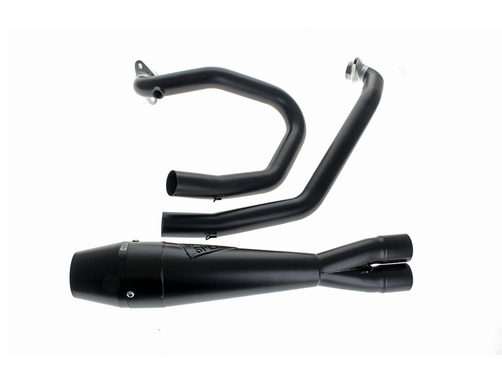 Sawicki Speed Shorty 2-into-1 Exhaust with Billet End Cap – Black. Fits Indian Scout 2015-2024