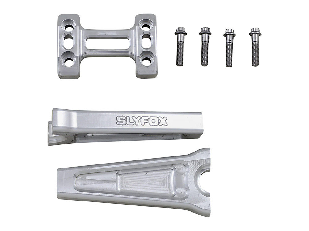SLYFOX 6in. Straight Risers – Raw Aluminium. Fits 1in. Handlebar
