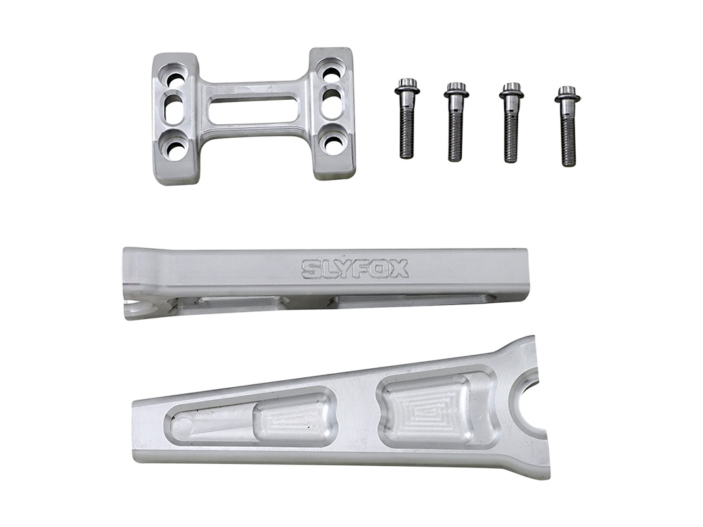 SLYFOX 8in. Straight Risers – Raw Aluminium. Fits 1in. Handlebar