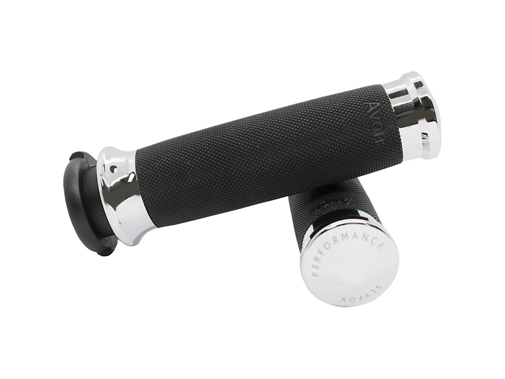 SLYFOX Handgrips – Chrome. Fits H-D with Throttle Cable