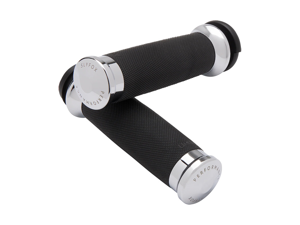 SLYFOX Handgrips – Chrome. Fits Big Twin 2008-2024 with Throttle-by-Wire