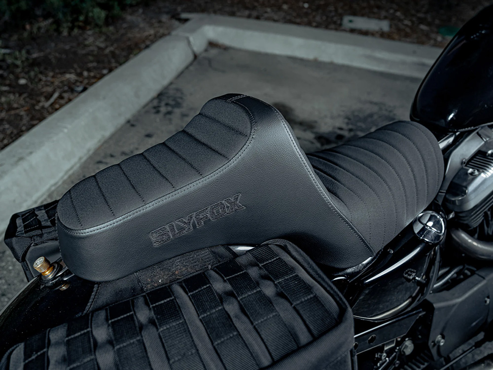 SLYFOX Highnoon Tuck N Roll Dual Seat. Fits Sportster 2004-2021