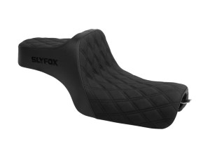 SLYFOX Highnoon Dual Seat with Black Double Diamond Stitch. Fits Sportster 2004-2021 SLYFOX Highnoon Dual Seat with Black Double Diamond Stitch. Fits Sportster 2004-2021