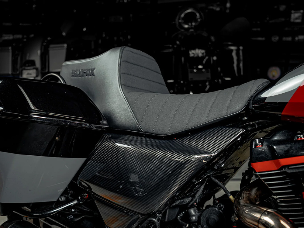 SLYFOX Highnoon Tuck N Roll Dual Seat. Fits CVO Touring 2023up, Street Glide & Road Glide 2024up, Touring 2025up