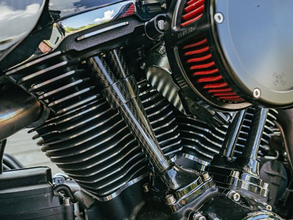 SLYFOX Carbon Fiber Pushrod Cover Kit. Fits Milwaukee-Eight 2017up