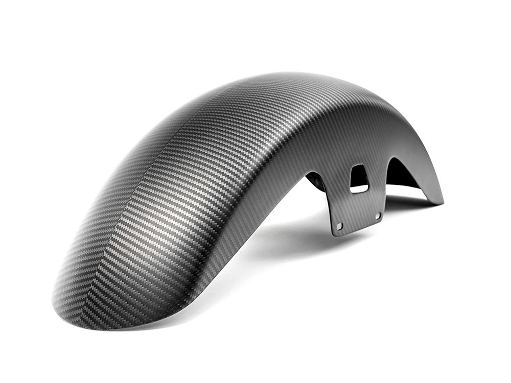 SLYFOX Mid Length Carbon Front Fender – Matte Finish. Fits Most Touring 2014-2024 with 19in. Front Wheel