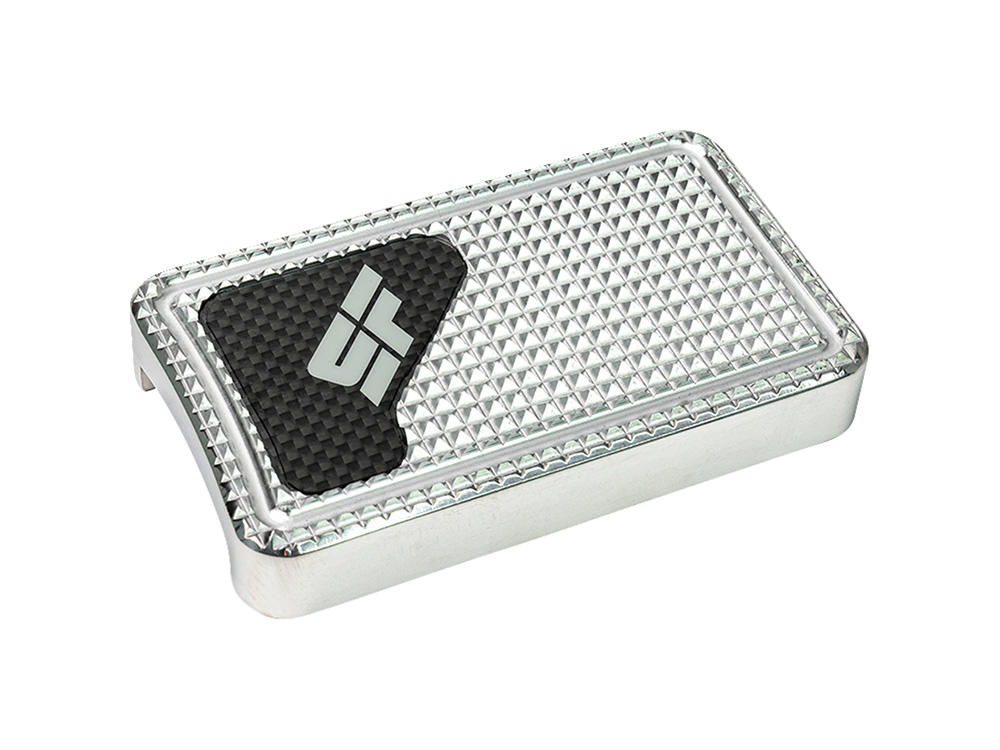 SF Bagger Brake Pad – Polished. Fits Touring 1980up, FL Softail 1986-2017 & Dyna Switchback 2012-2016