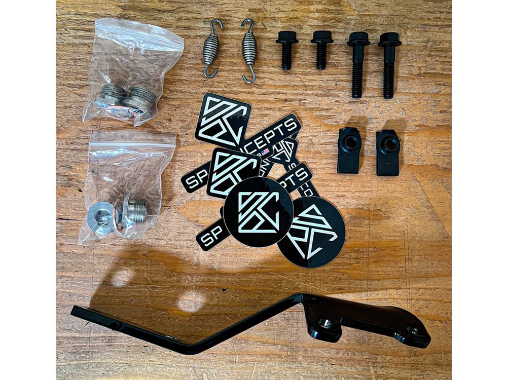 SP Concepts EXHAUST 2-into-1 Cutback Exhaust – Stainless Steel with Black End Cap. Fits Dyna 1999-2005