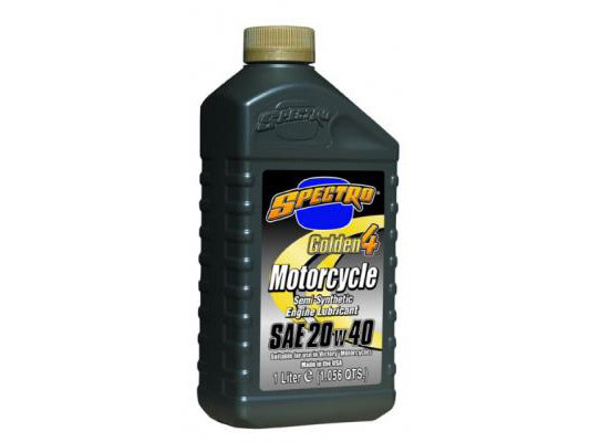 Spectro Oils Golden 4 Semi Synthetic Engine Oil. 20w40 1 Liter Bottle. Fits Victory & Air Cooled Indian Models.