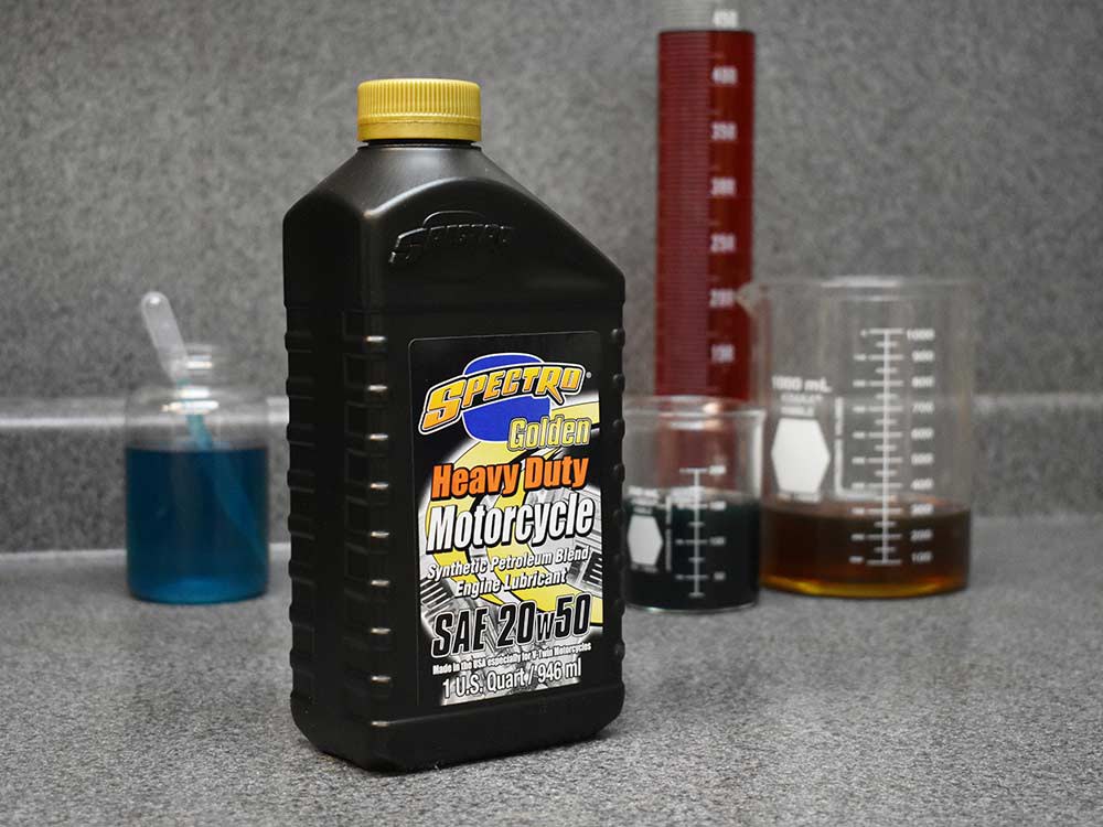 Spectro Oils Heavy Duty Golden Semi-Synthetic Engine Oil. 20w50 1 Quart Bottle (946ml). Fits Big Twin 1984up.