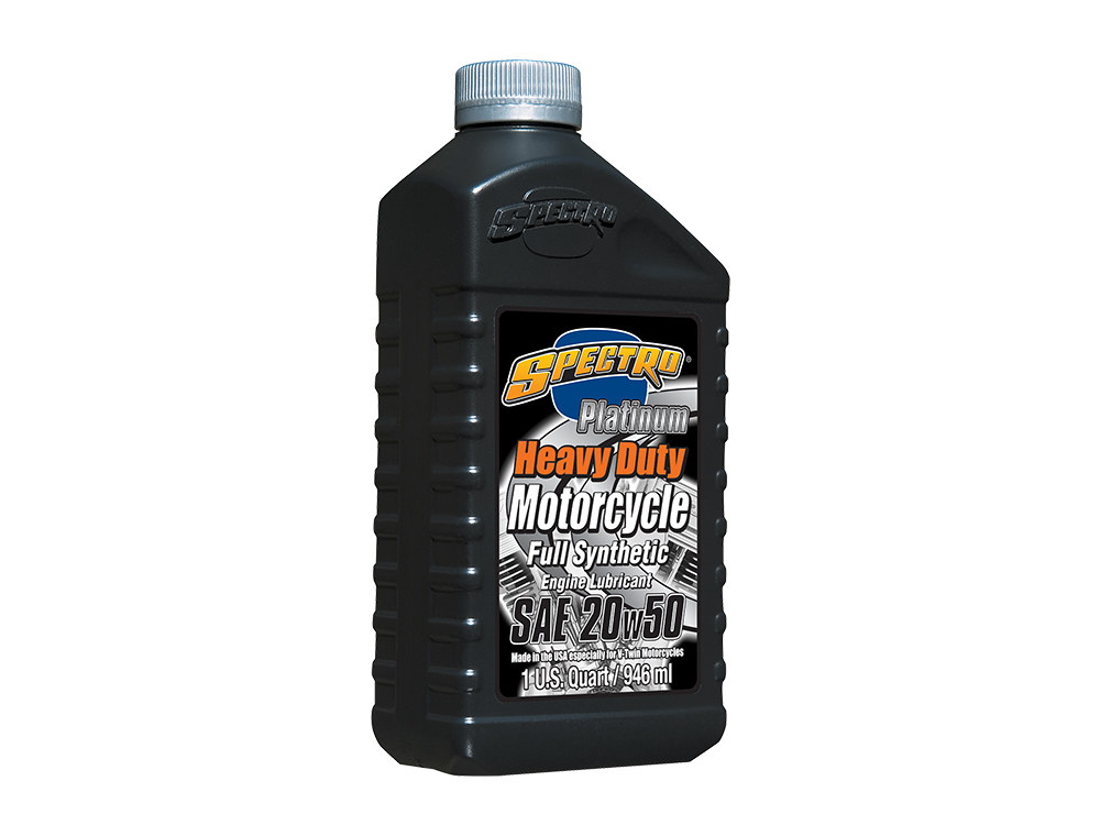 Spectro Oils Heavy Duty Platinum Full Synthetic Engine Oil. 20w50 1 Quart Bottle (946ml). Fits Big Twin 1984up