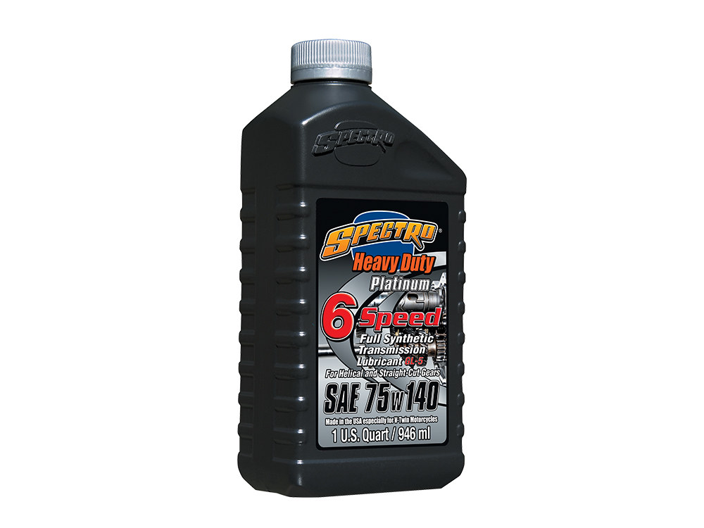 Spectro Oils Heavy Duty Platinum Full Synthetic 6 Speed Transmission Oil. 74w140 1 Quart Bottle (946ml). Fits Big Twin 2006up.