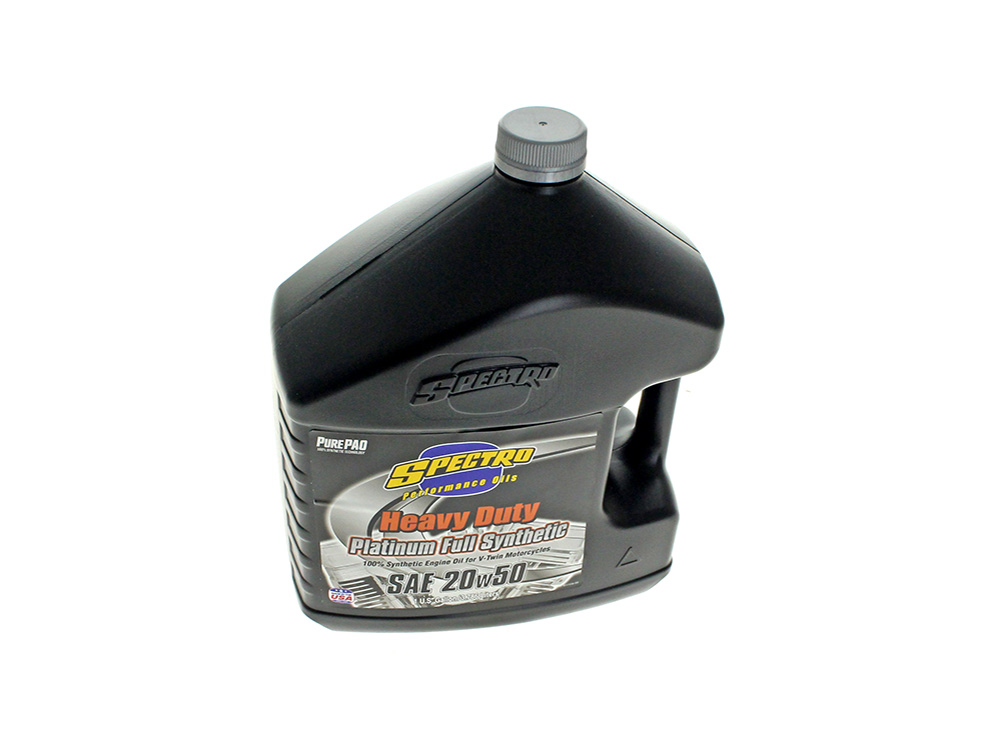 Spectro Oils Heavy Duty Platinum Full Synthetic Engine Oil. 20w50 1 Gallon Bottle (3.786ltr). Fits Big Twin 1984up