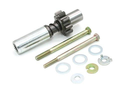Spyke Motorcycle Products Starter Jackshaft Assembly & Pinion Gear. Fits Softail, FXR & Dyna with 3in. Open Belt Drive