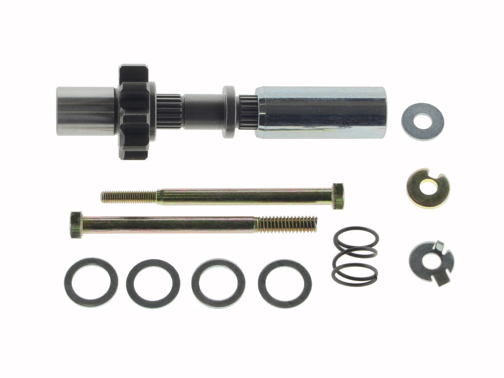 Spyke Motorcycle Products Starter Jackshaft Assembly & Pinion Gear. Fits Softail, FXR & Dyna with 3in. Open Belt Drive