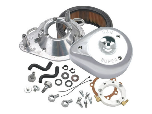 S&S Teardrop Air Cleaner Kit – Chrome. Fits Sportster 1991-2021 with CV Carburettor or EFI.