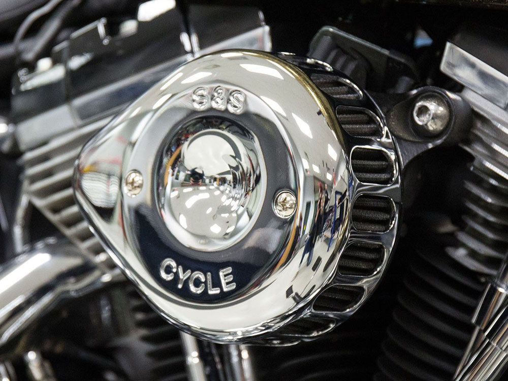S&S Mini Teardrop Air Cleaner Kit – Chrome. Fits Big Twins 1993-2017 with CV Carb or Cable Operated Delphi EFI.