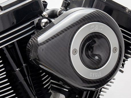 S&S Stealth Teardrop Air Cleaner Kit – Carbon Fiber. Fits Twin Cam 1999-2017 with Cable Operated Carburettor & Throttle Body.