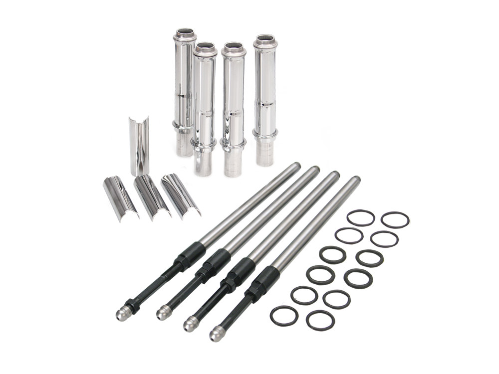 S&S Quickee Adjustable Pushrod Kit – Chrome. Fits Twin Cam 1999-2017.