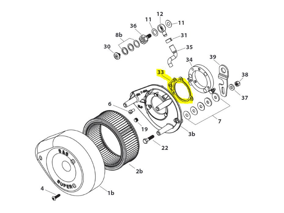 S&S Air Filter Backplate Gasket – Pack 10. Fits S&S E or G Carburettor.