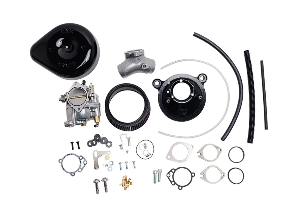 S&S Super E Carburettor Kit. Fits Evo 1984-1999. Black Stealth Air Cleaner.