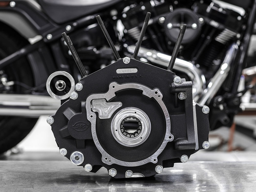 S&S Crankcase Assembly – Black. Fits Softail 2018up