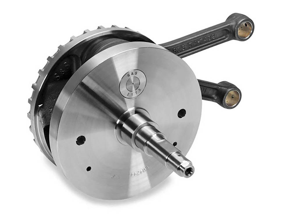 S&S 4-3/8in. Stroke Flywheel Assembly with Timken Bearing Upgrade. Fits Twin Cam Dyna 2007-2017 & Touring 2007-2016.