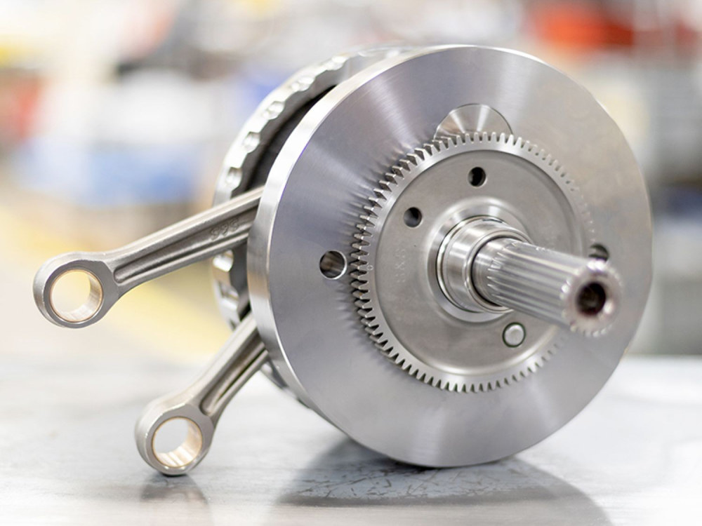 S&S 131/136ci, 4-5/8in. Stroker Flywheel Assembly. Fits 107/114/117ci Milwaukee-Eight 2017up when using S&S 4.250 Big Bore Cylinders.