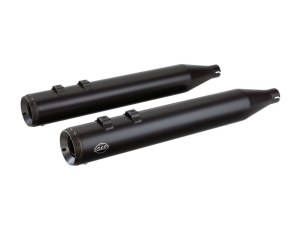 S&S 4in. Grand National Slip-On Mufflers – Black with Black End Caps. Fits Touring 2017up. S&S 4in. Grand National Slip-On Mufflers – Black with Black End Caps. Fits Touring 2017up.