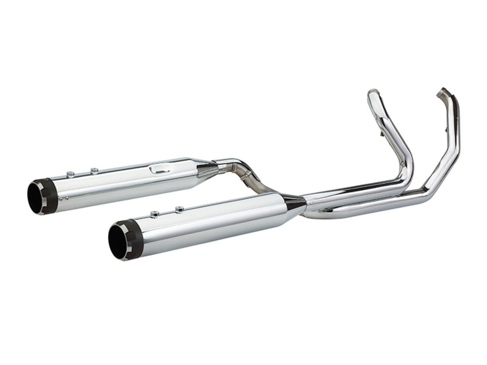 S&S El Dorado 2-into-2 Dual Exhaust – Chrome with Black Thruster End Caps. Fits Touring 2017up.