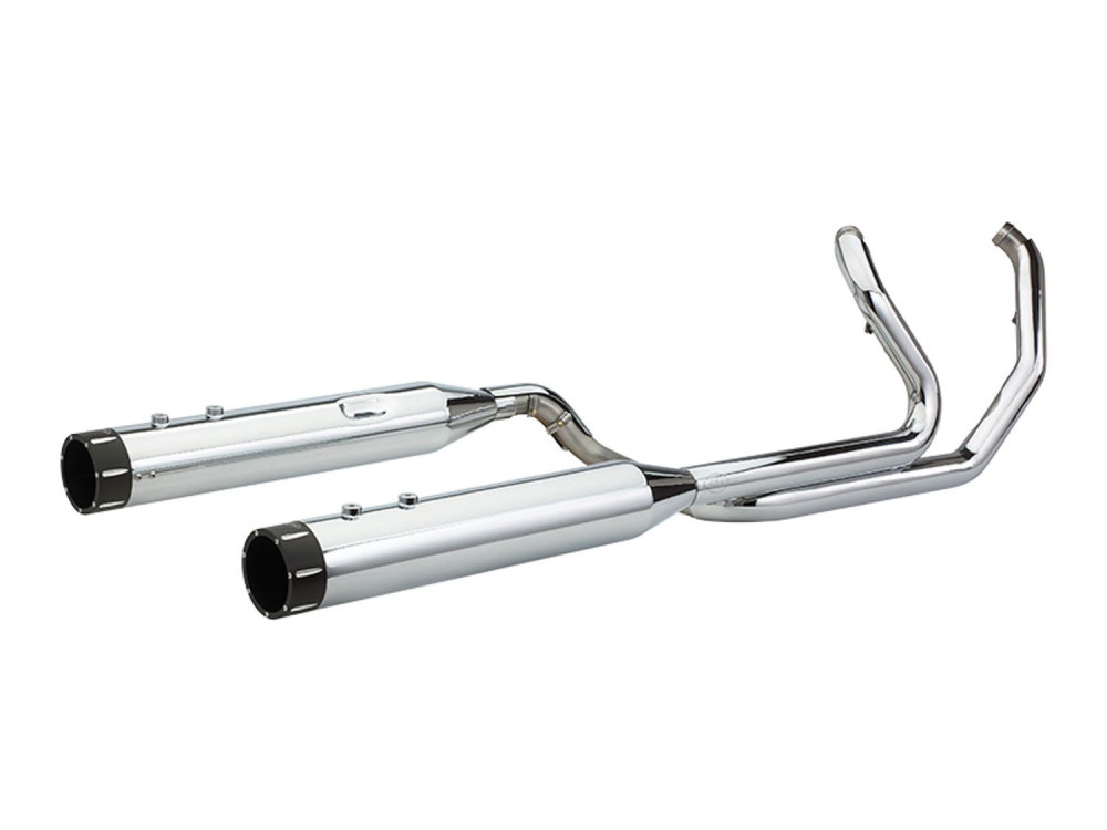 S&S El Dorado 2-into-2 Dual Exhaust – Chrome with Black Tracer End Caps. Fits Touring 2017up.