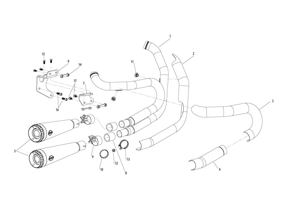 S&S Grand National 2-into-2 Exhaust – Chrome with Black End Caps. Fits Street Bob, Low Rider, Slim, Fat Bob & Deluxe 2018-2024