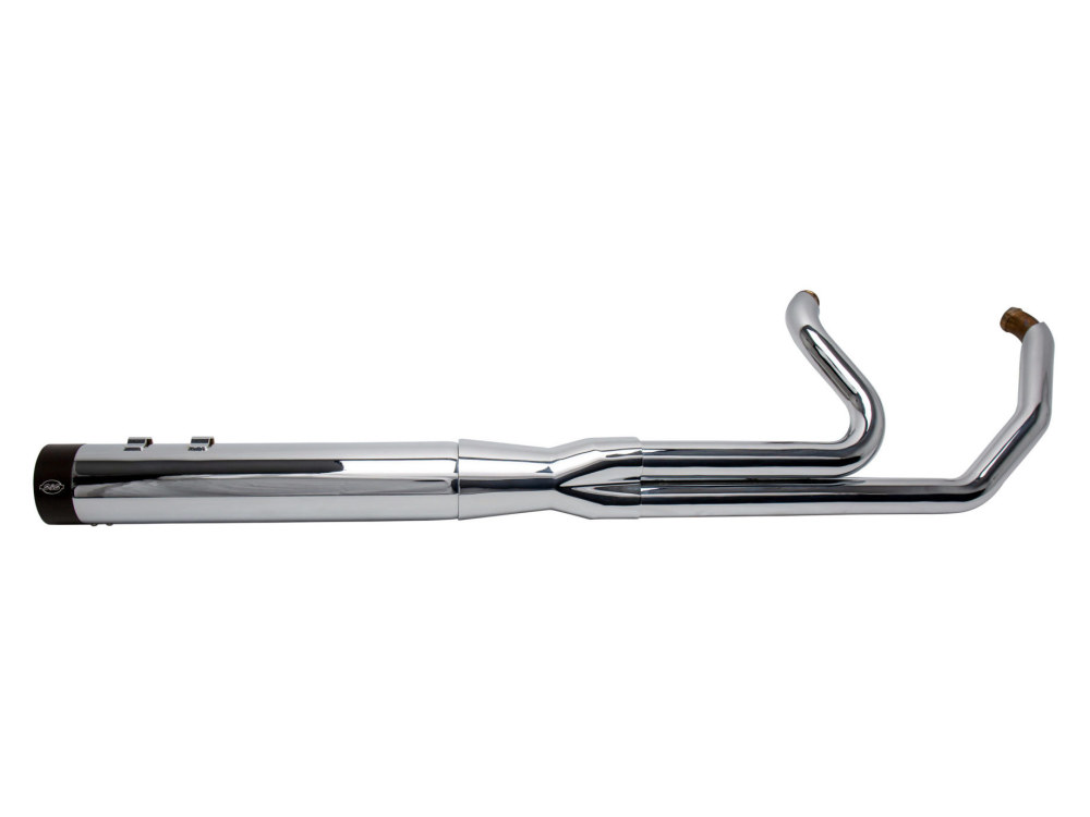 S&S 2-into-1 Sidewinder Exhaust – Chrome with Black End Cap. Fits Touring 1995-2016.