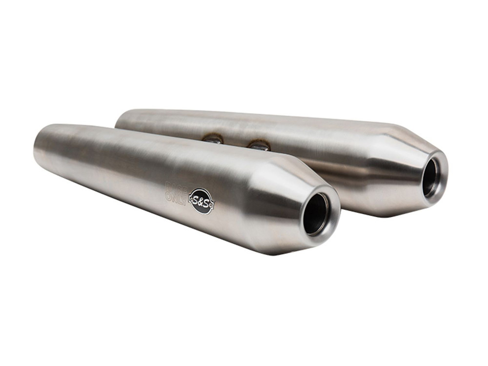 S&S Tapered Cone Slip-On Mufflers – Stainless Steel. Fits Royal Enfield 650 Twins 2019up