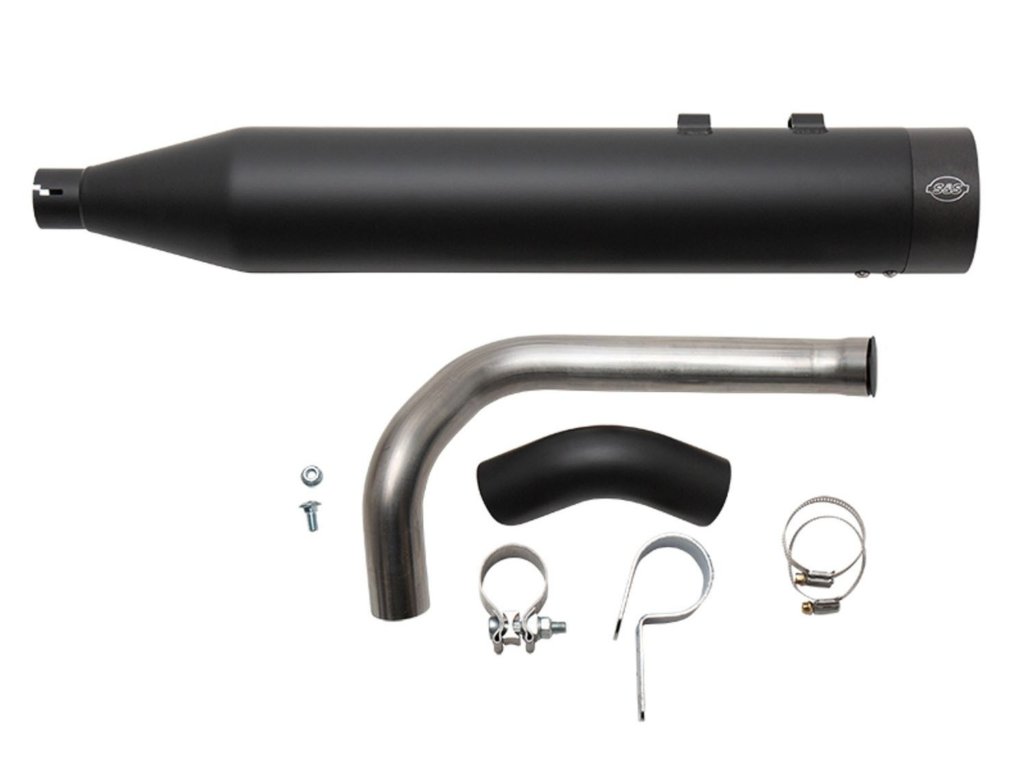 S&S Shadow Pipe for S&S Sidewinder 2-into-1 Exhaust – Black with Black End Cap. Fits Touring 2009up.