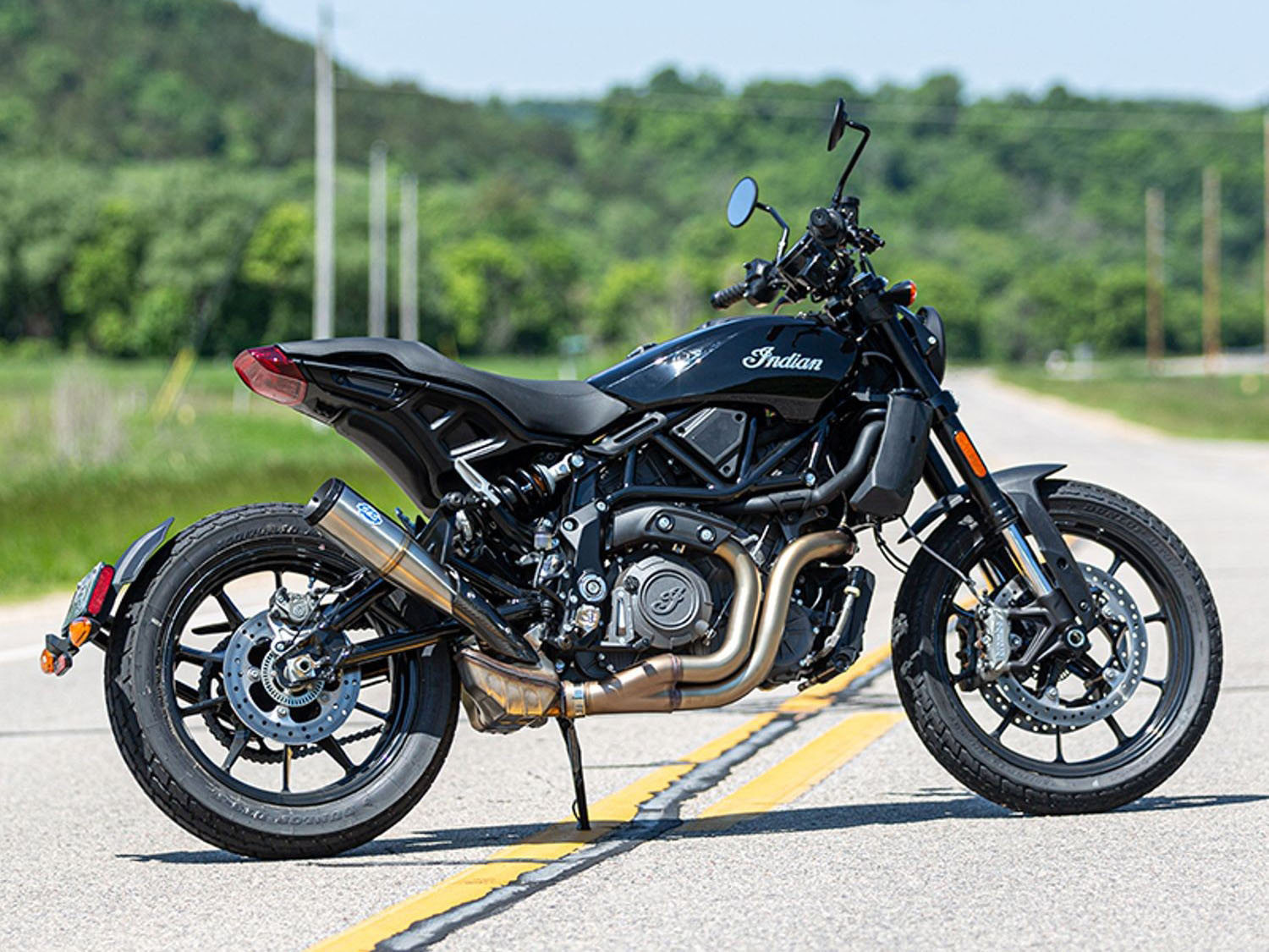 S&S Grand National Slip-On Muffler – Stainless Steel. Fits Indian FTR1200 2019-2024