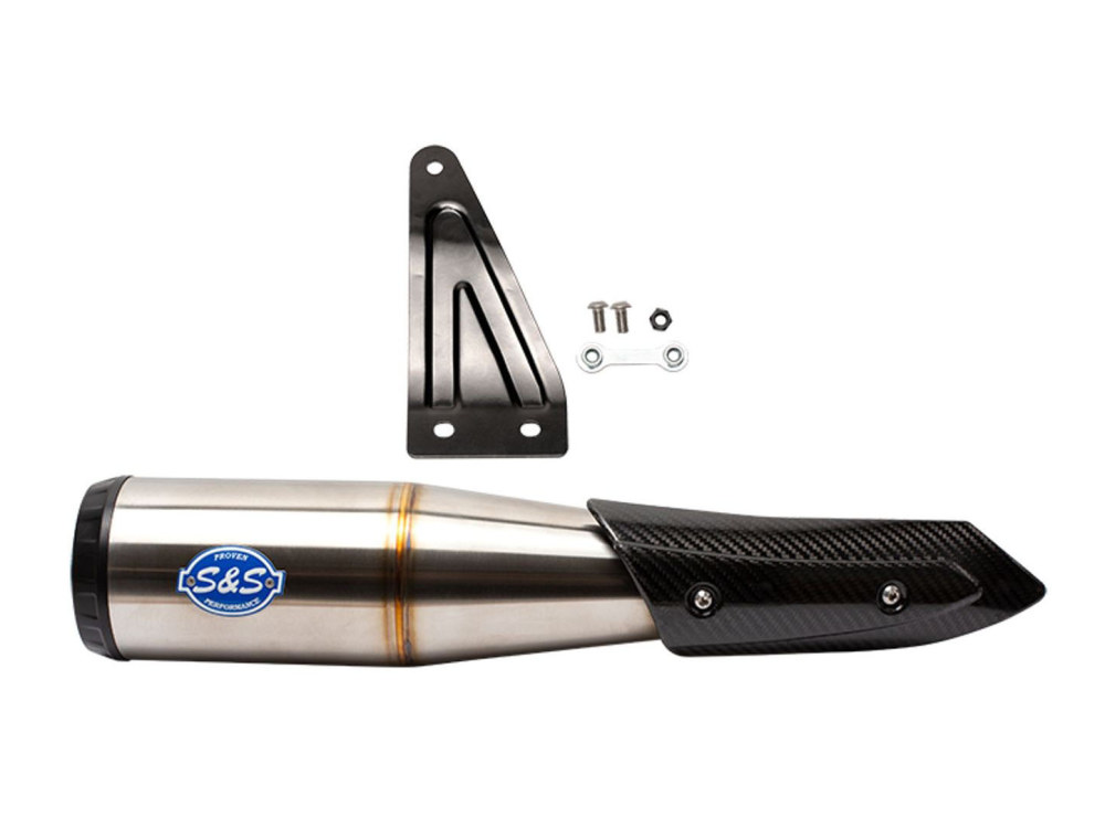 S&S Grand National Slip-On Muffler – Stainless Steel. Fits Indian FTR1200 2019-2024