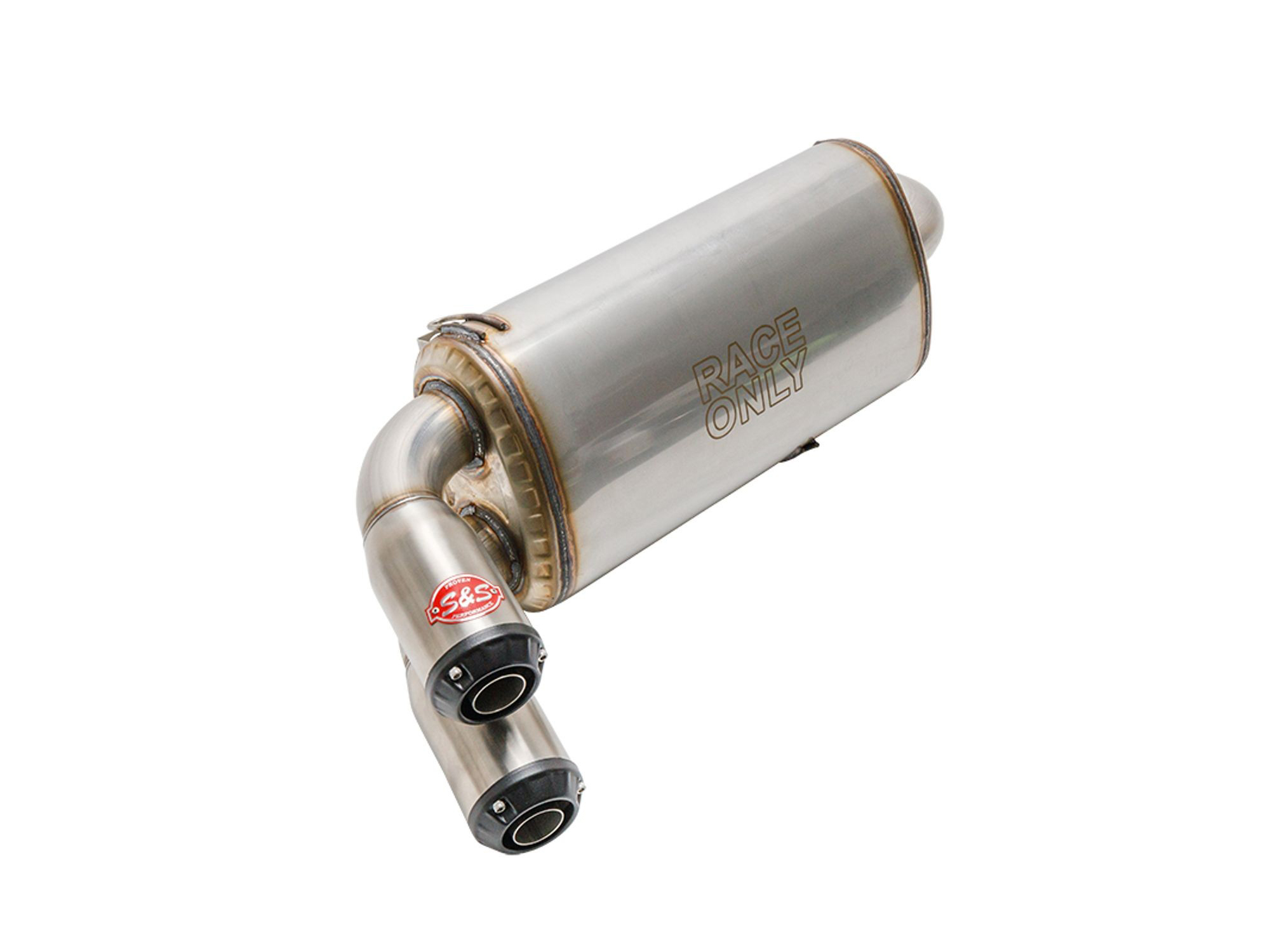 S&S Power Tune XTO UTV Exhaust – Stainless Steel with Race Muffler. Fits Polaris RZR Pro XP 2020up.