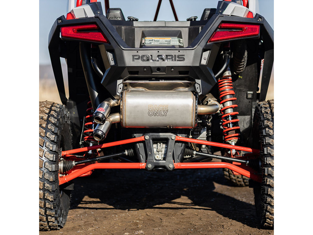 S&S Power Tune XTO UTV Exhaust – Stainless Steel with Race Muffler. Fits Polaris RZR Pro XP 2020up.