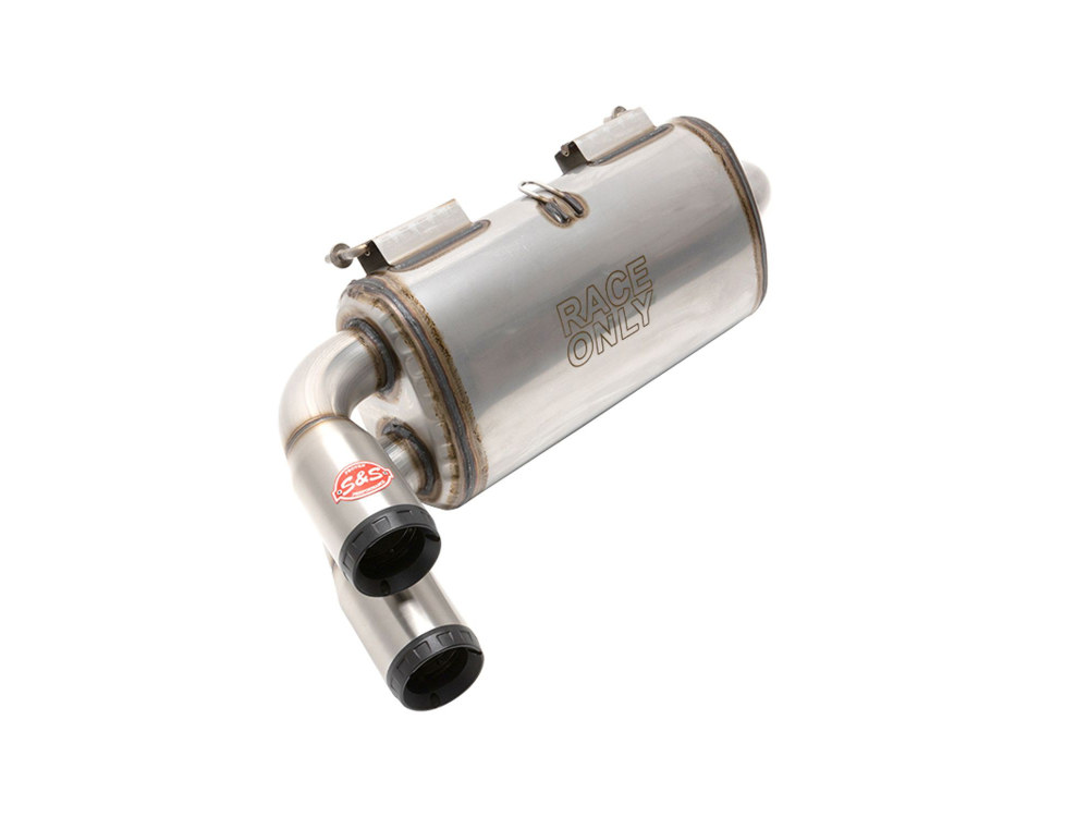 S&S Power Tune XTO UTV Exhaust – Stainless Steel with Race Muffler. Fits Polaris RZR Turbo 2016up.