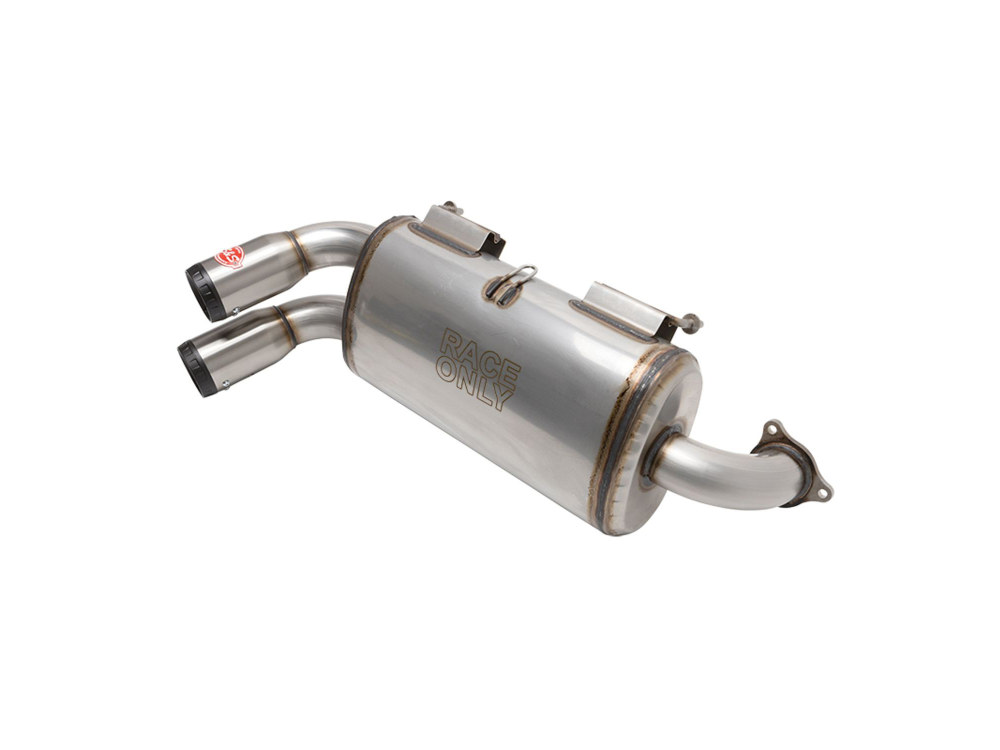 S&S Power Tune XTO UTV Exhaust – Stainless Steel with Race Muffler. Fits Polaris RZR Turbo 2016up.