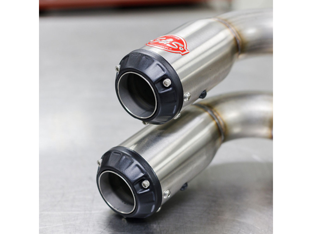 S&S Power Tune XTO UTV Exhaust – Stainless Steel with Race Muffler. Fits Polaris RZR Turbo 2016up.