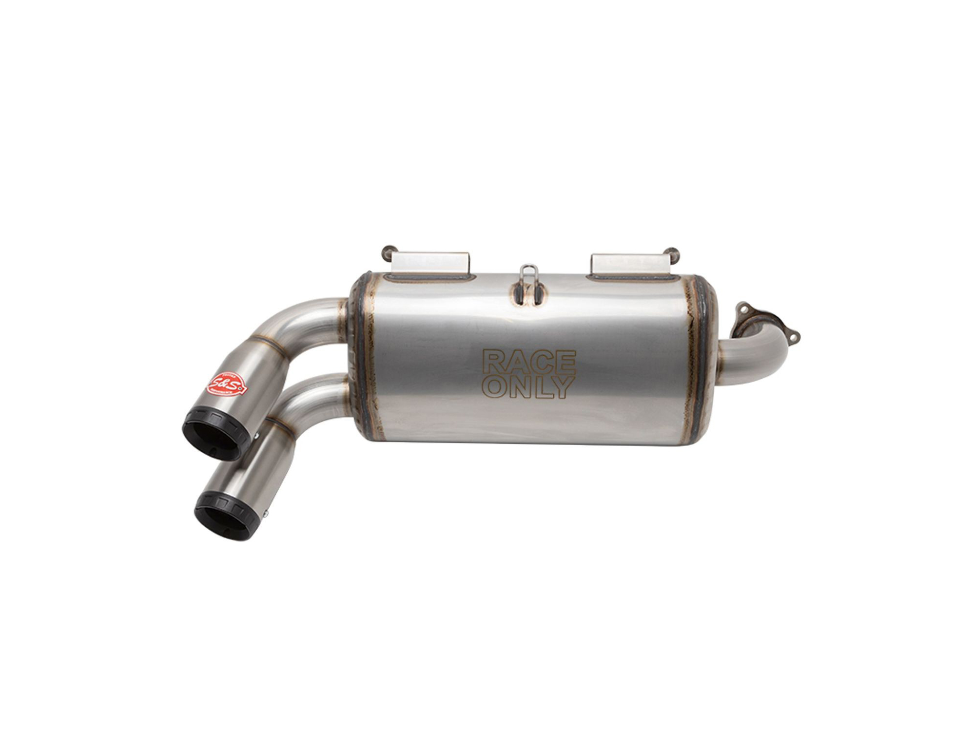 S&S Power Tune XTO UTV Exhaust – Stainless Steel with Race Muffler. Fits Polaris RZR Turbo 2016up.