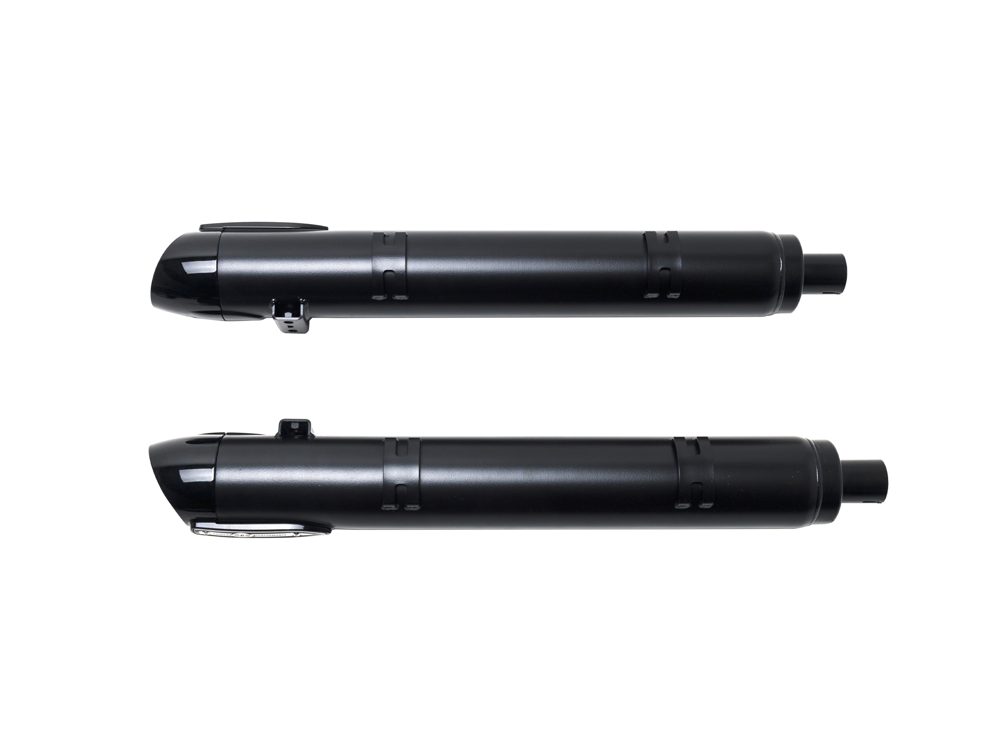 S&S Broadhead 4in. Slip-On Mufflers – Black with Black End Caps. Fits Indian Big Twin 2014up with Hard Saddle Bags.