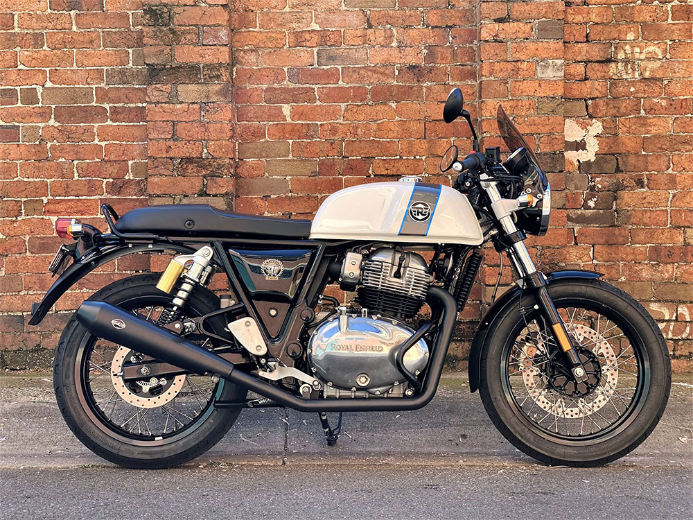 S&S Tapered Cone Slip-On Mufflers – Black. Fits Royal Enfield 650 Twins 2019up