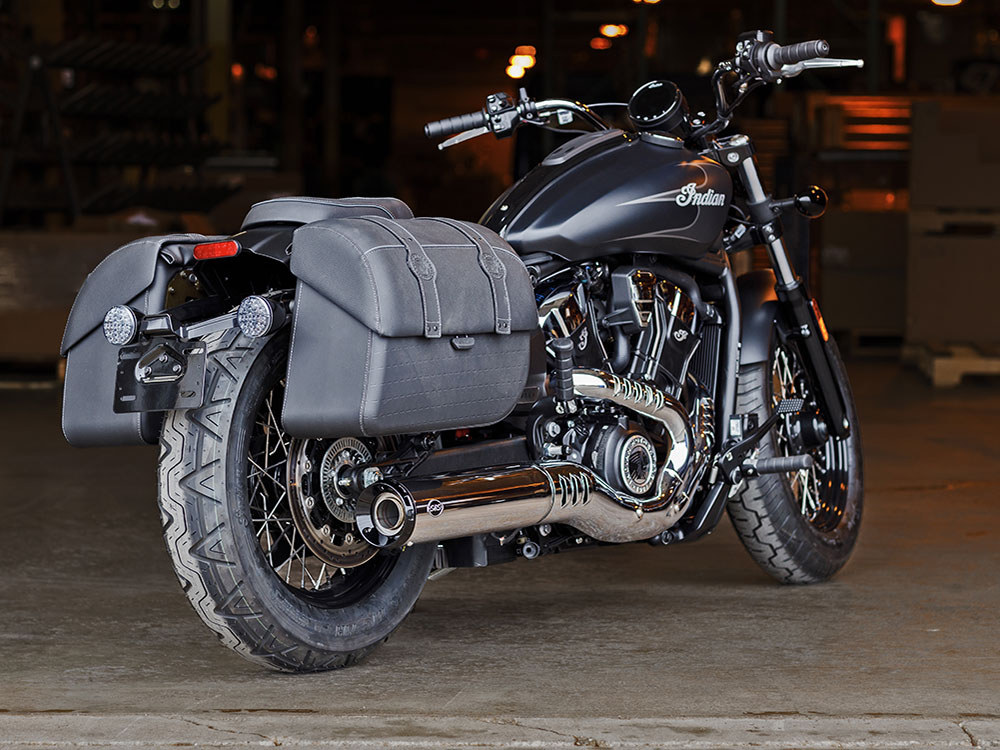 S&S Grand National Slip-On Muffler – Chrome with Black End Cap. Fits Indian Scout 2025up