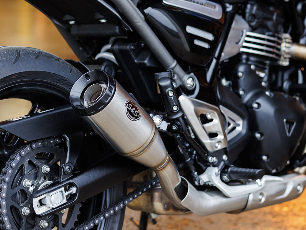 Muffler; Triumph 400 S/Steel w/Blk