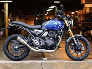 S&S 4in. Grand National Slip-On Muffler – Stainless Steel with Black End Cap. Fits Triumph Speed 400 & Scrambler 400X 2024up S&S 4in. Grand National Slip-On Muffler – Stainless Steel with Black End Cap. Fits Triumph Speed 400 & Scrambler 400X 2024up