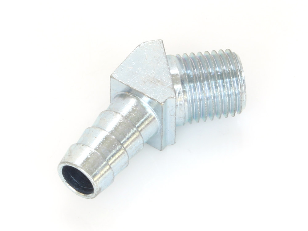 S&S 45 Degree Crankcase Breather Fitting. Fits S&S or OEM Crankcases